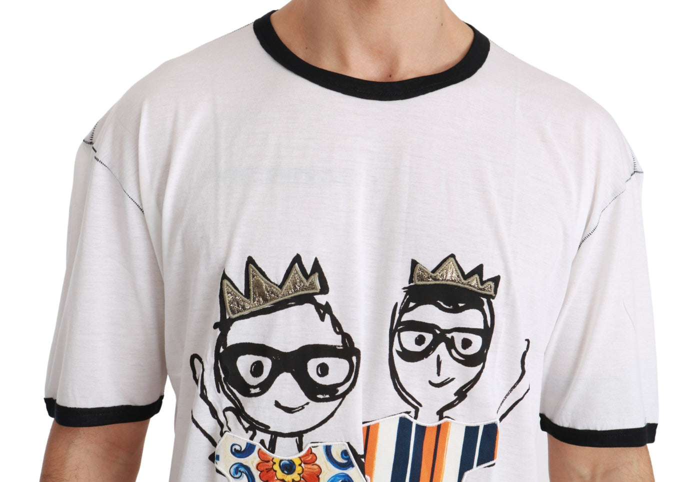 Dolce & Gabbana Weißes Männer Print #dgfamily Baumwoll-T-Shirt
