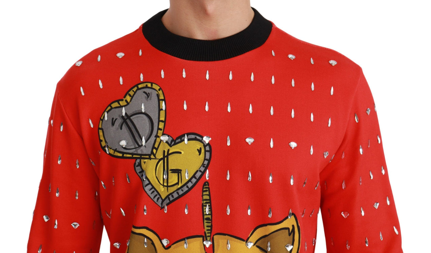 Dolce & Gabbana Roter Kristall-Schwein des Jahres Pullover
