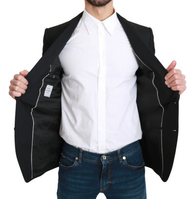 Dolce & Gabbana Schwarzer einreihiger formeller Wollblazer