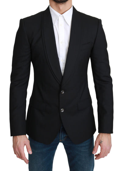 Dolce & Gabbana Schwarzer einreihiger formeller Wollblazer
