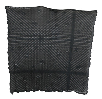 Costume National Schwarzer grauer Viskose Foulard Markenschal