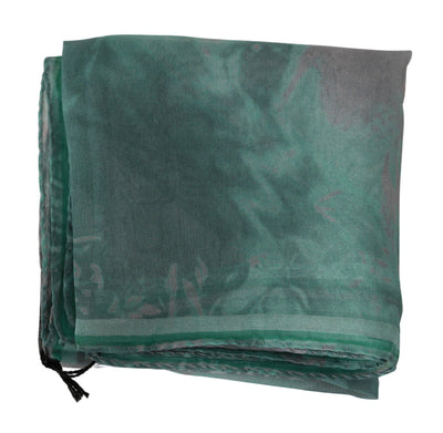 Costume National Grüner Seidenschal Foulard Wickelschal