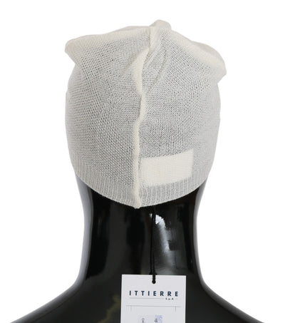 Costume National Beanie Weiß Wollmischung Markenmütze