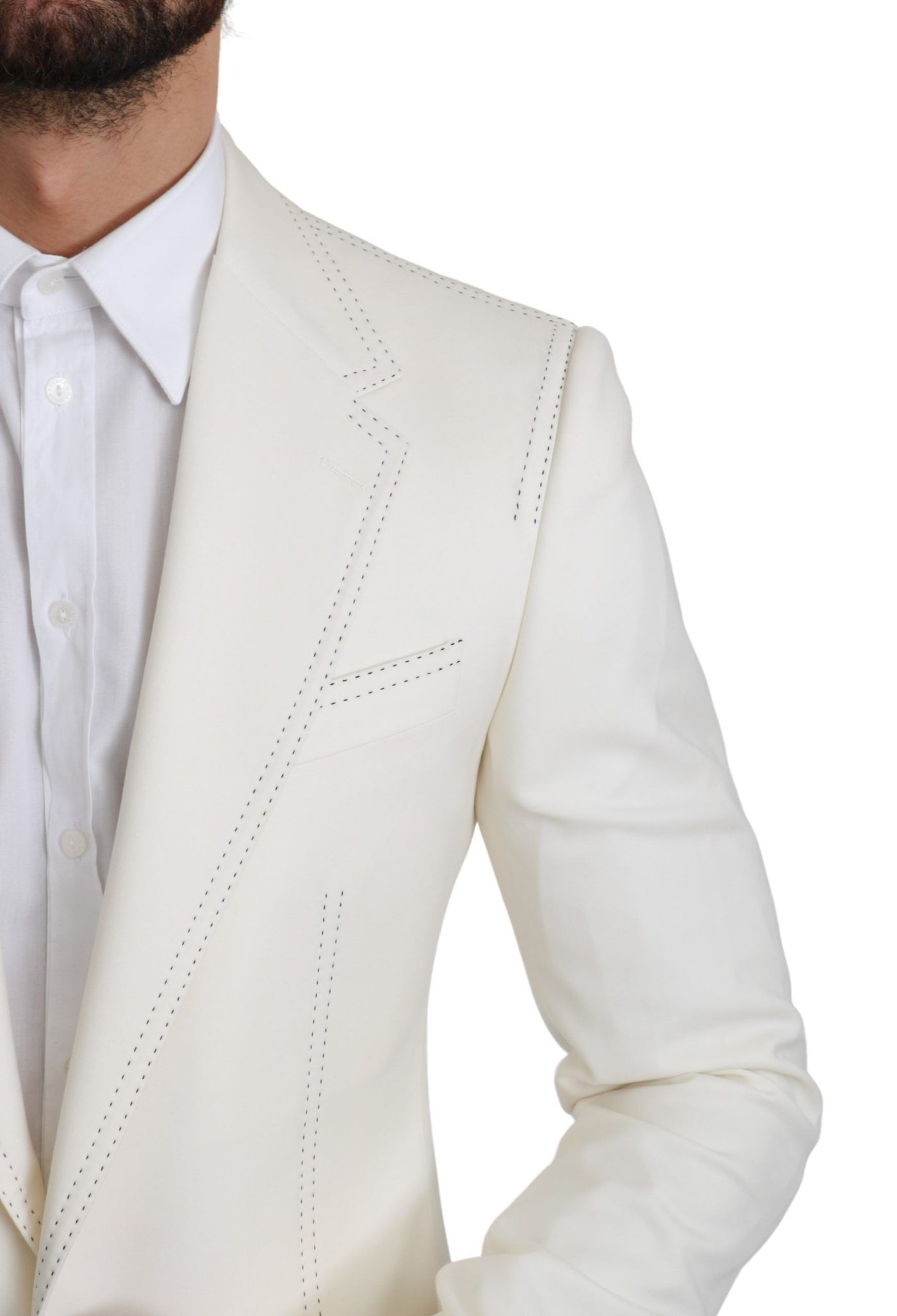 Dolce & Gabbana SICILIA Cremefarbener einreihiger formeller Blazer