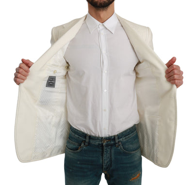 Dolce & Gabbana SICILIA Cremefarbener einreihiger formeller Blazer