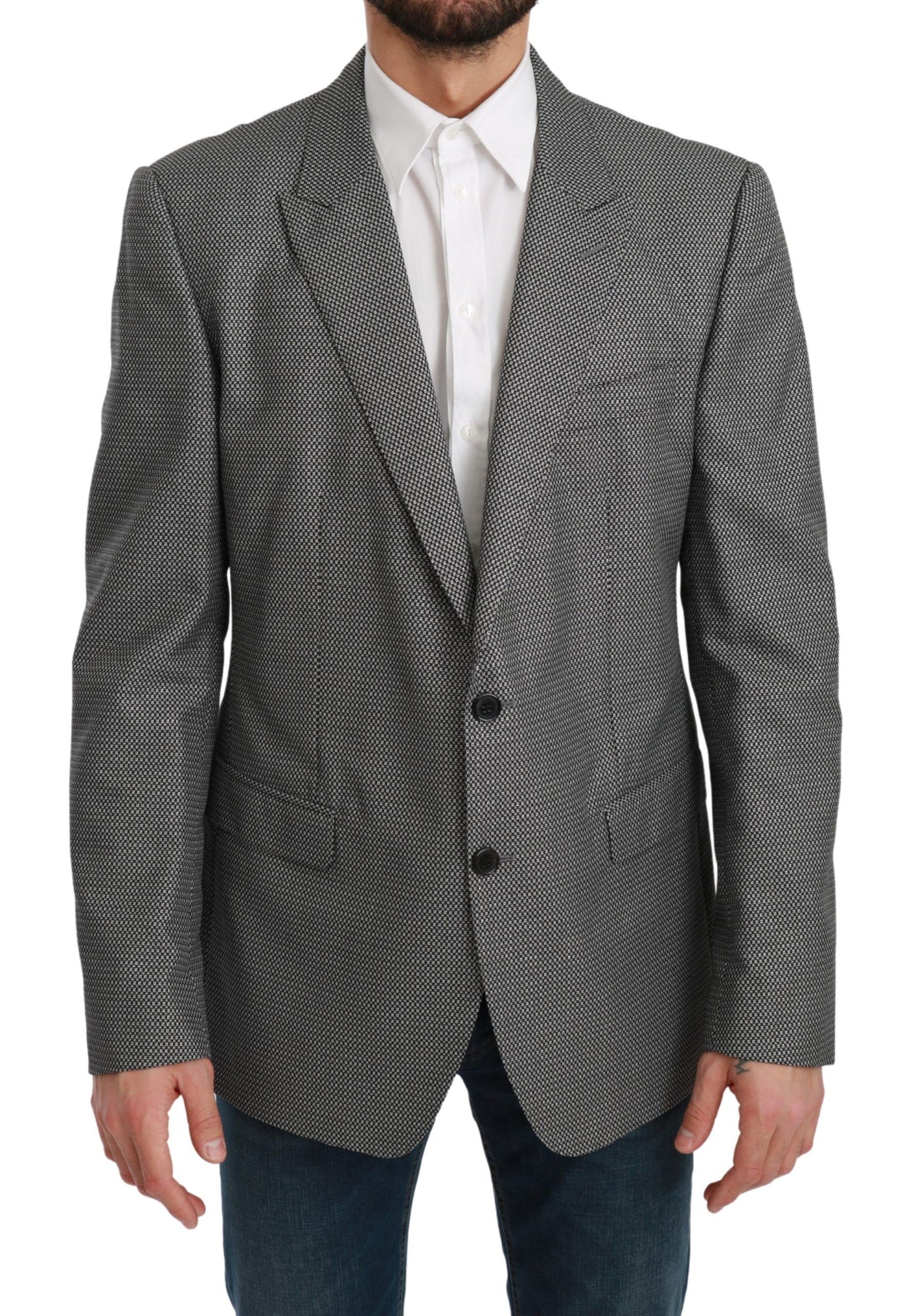 Dolce & Gabbana Grauer schmal geschnittener formeller MARTINI Blazer
