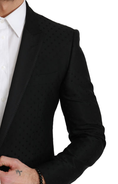 Dolce & Gabbana Schwarzer Slim Fit Mantel Jacke MARTINI Blazer