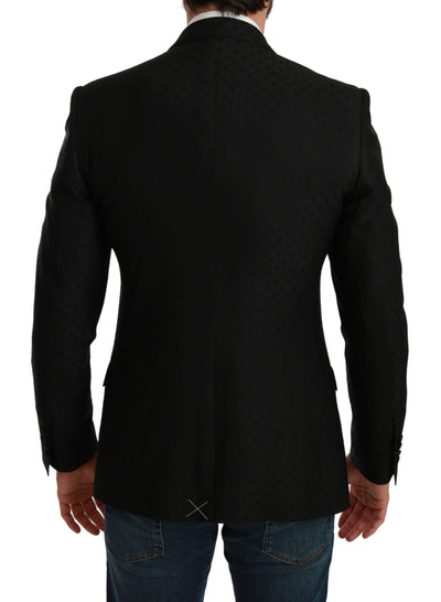 Dolce & Gabbana Schwarzer Slim Fit Mantel Jacke MARTINI Blazer