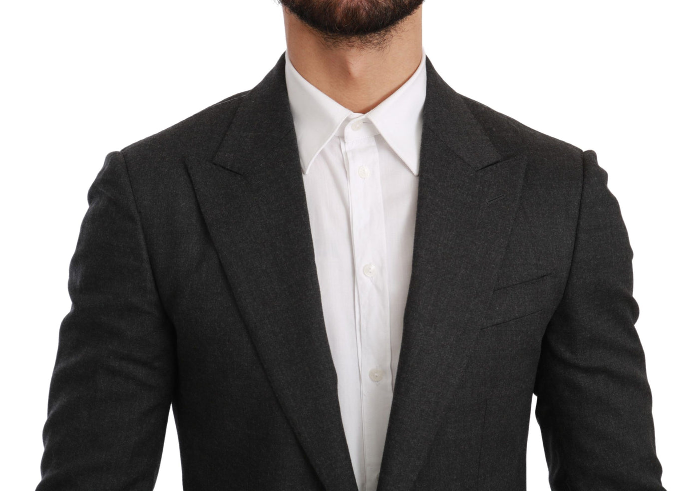 Dolce & Gabbana Graue NAPOLI Slim Fit Jacke Wollblazer