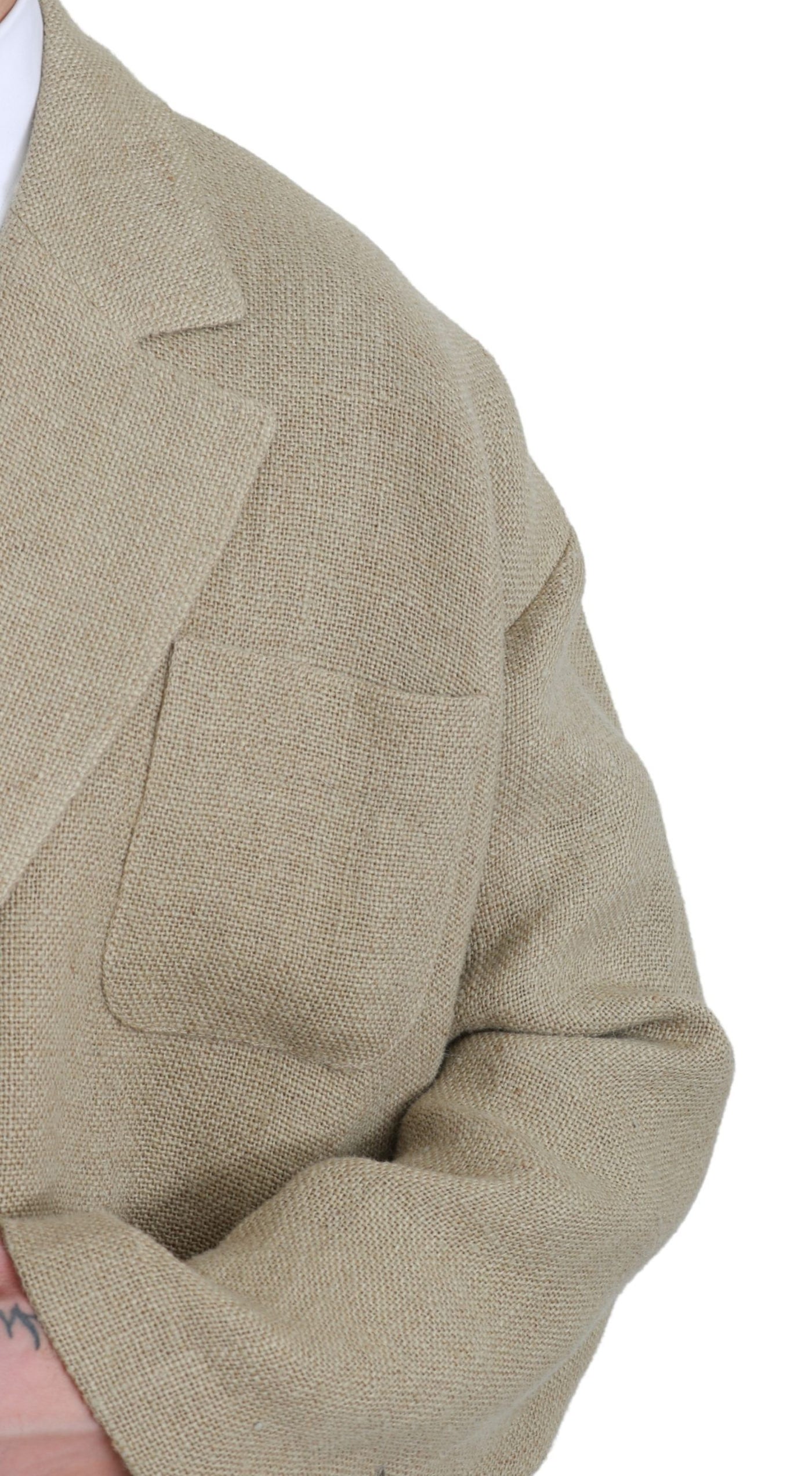 Dolce & Gabbana Beige Jacke Mantel 100% Jute Blazermantel