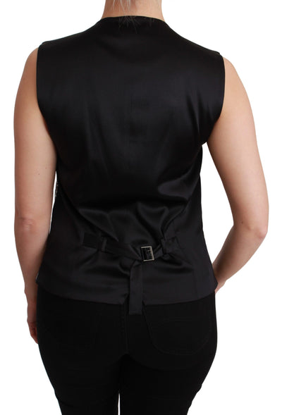 Dolce & Gabbana Silbernes ärmelloses Metallic-Top mit Brokatmuster