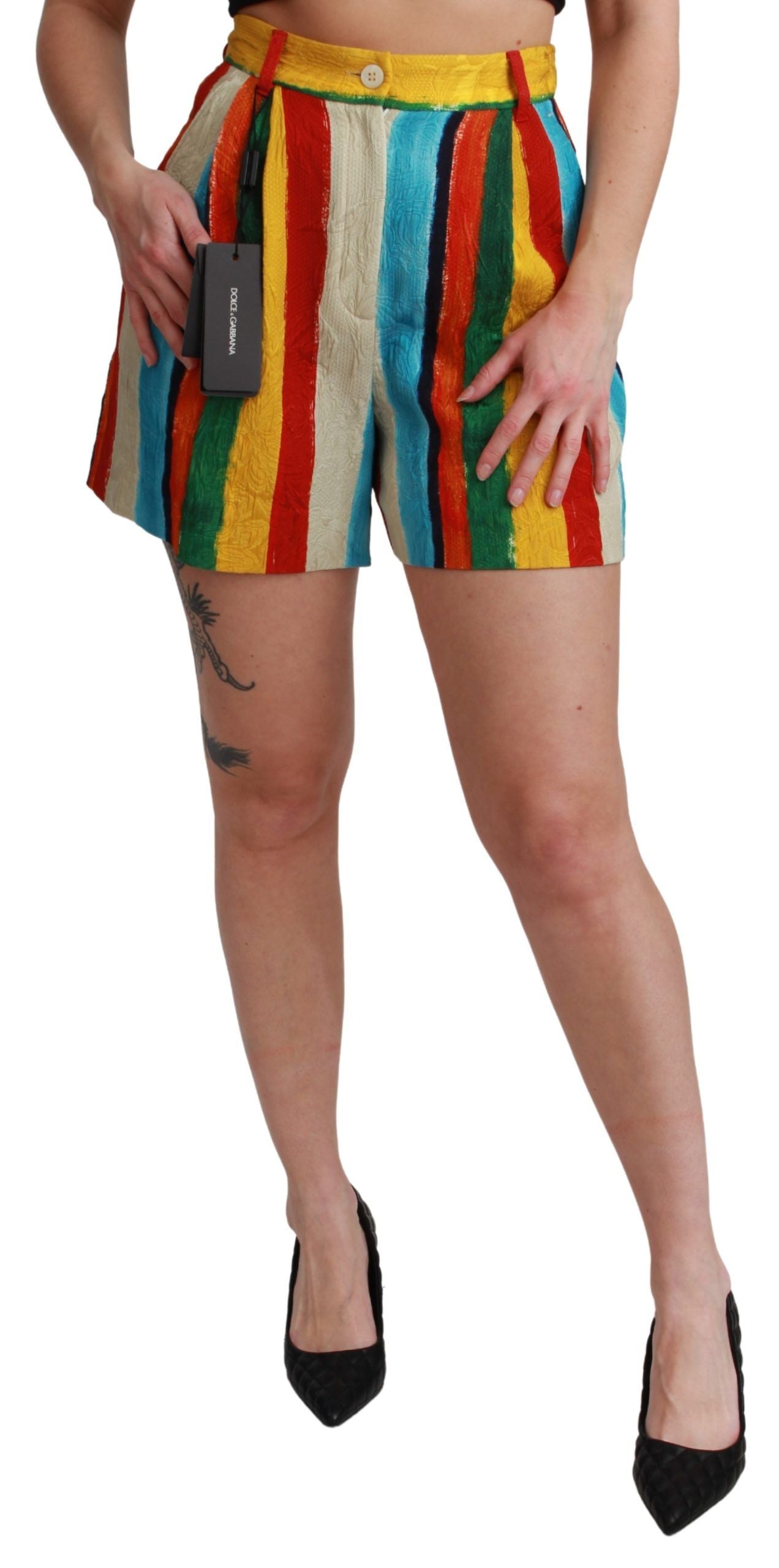 Dolce & Gabbana Mehrfarbige Riga Pittorica Mini-Shorts