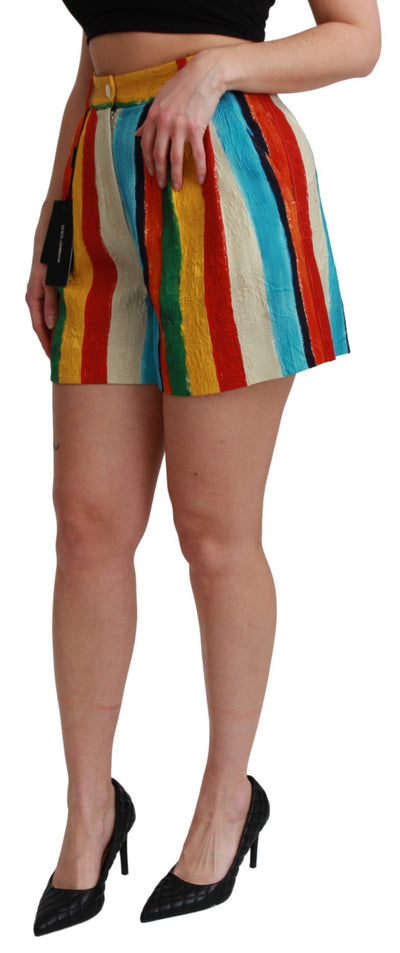 Dolce & Gabbana Mehrfarbige Riga Pittorica Mini-Shorts
