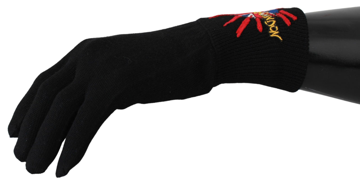 Dolce & Gabbana Schwarz #DGLovesLondon Bestickte Wollhandschuhe