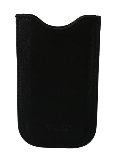 John Galliano Schwarzes Leder Multifunktionale Männer ID Bill Kartenhalter Brieftasche