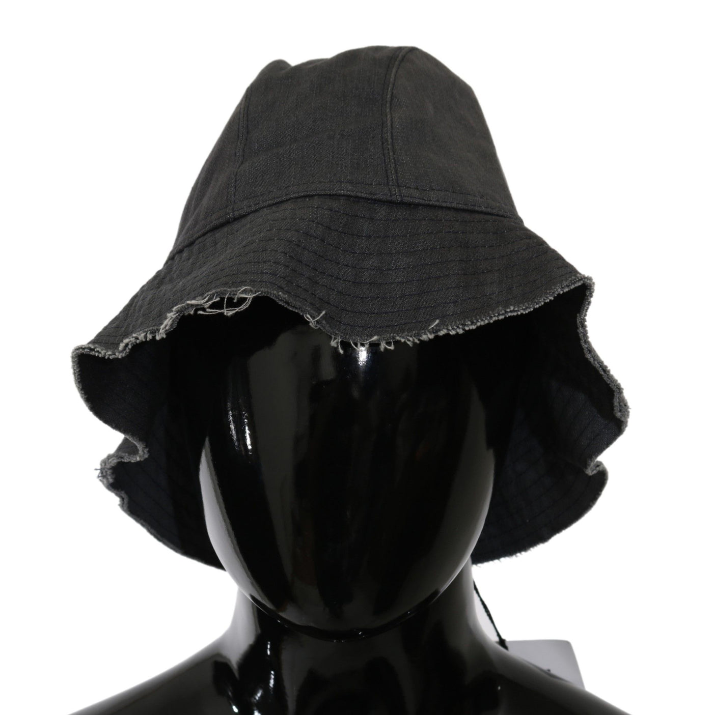 Costume National Schwarz gewaschene breite Krempe Outdoor Eimer Hut