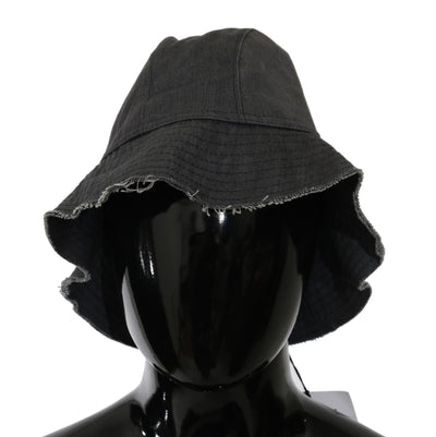 Costume National Schwarz gewaschene breite Krempe Outdoor Eimer Hut