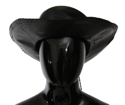 Costume National Schwarzer Cowboyhut mit breiter Krempe