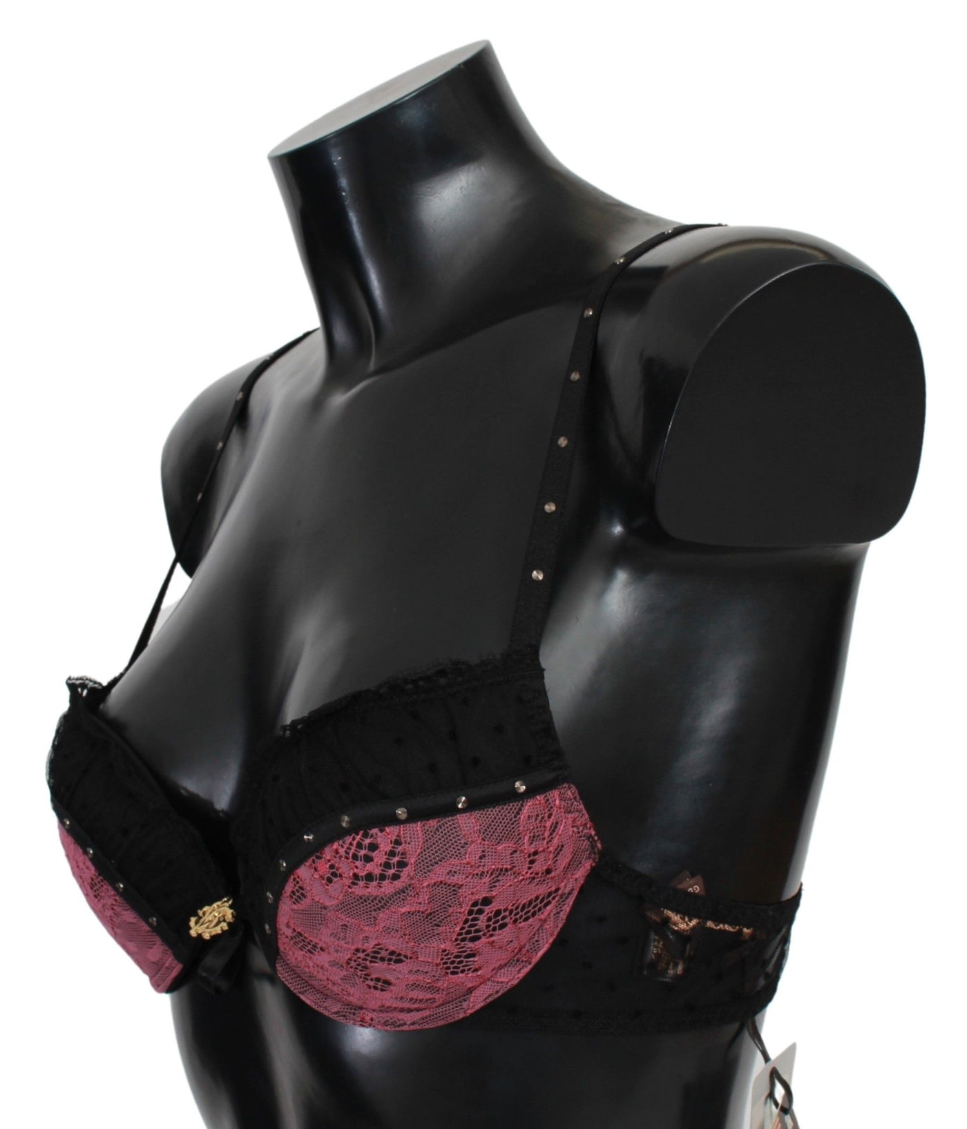 Roberto Cavalli Schwarz Rosa Spitze Push Up BH Unterwäsche