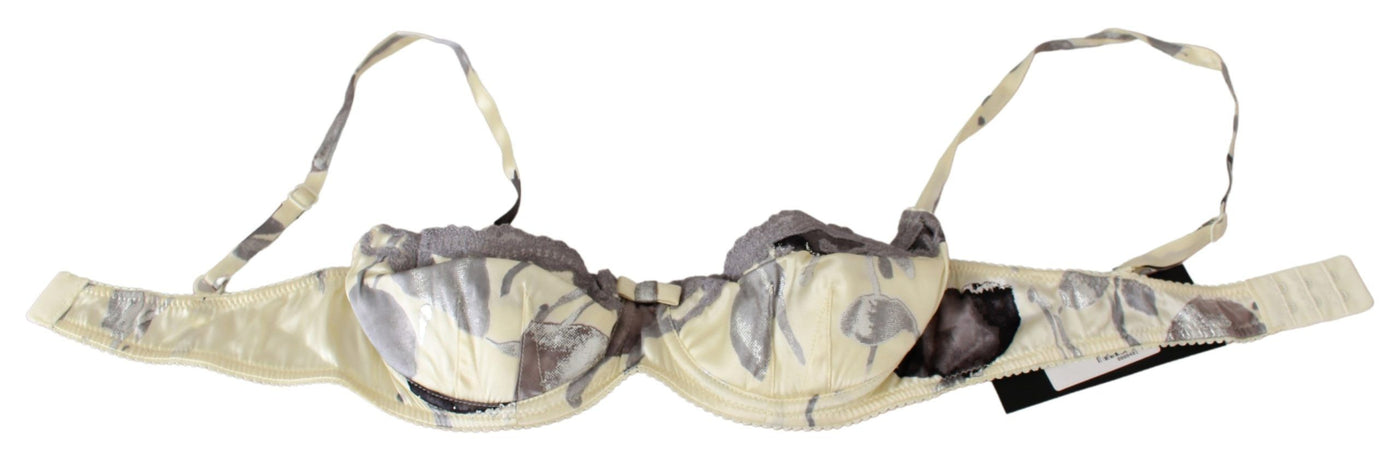 Ermanno Scervino Beige Graue Spitze Balconcino BH Unterwäsche