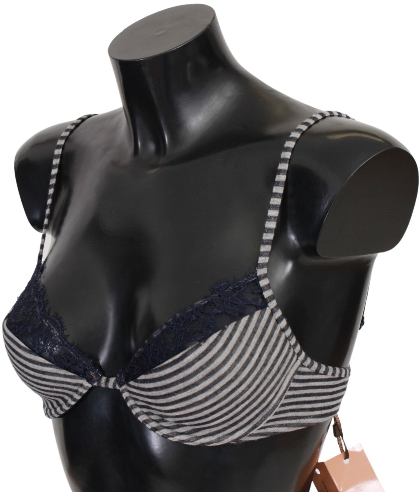 Ermanno Scervino Blau gestreifte Spitze Reggiseno BH Unterwäsche