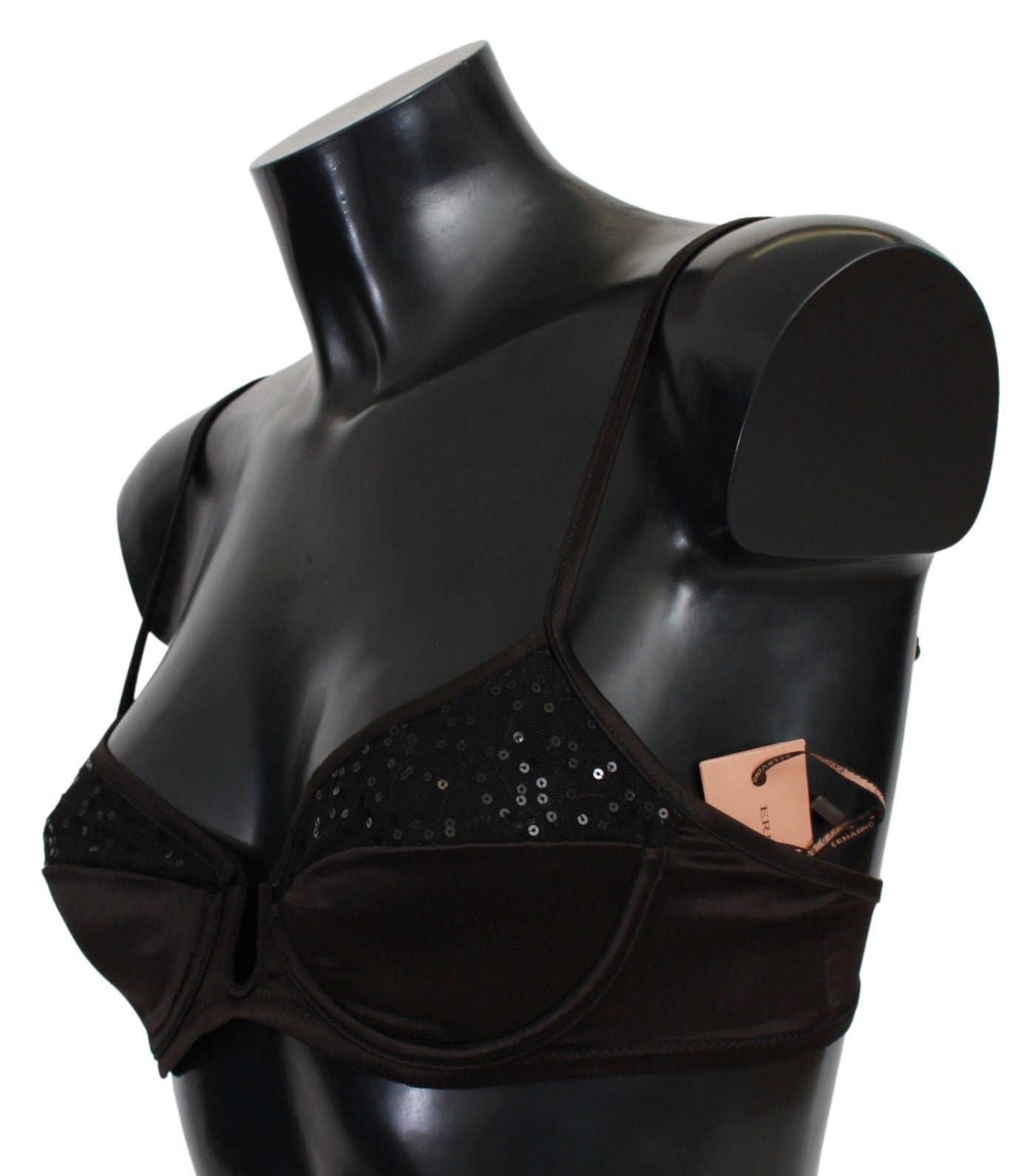 Ermanno Scervino Brauner Balconcino-BH mit Pailletten Unterwäsche