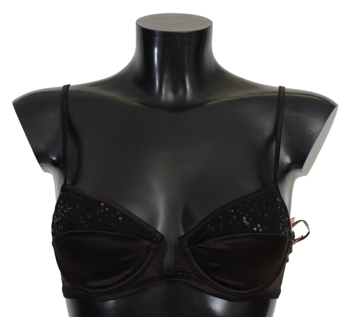 Ermanno Scervino Brauner Balconcino-BH mit Pailletten Unterwäsche