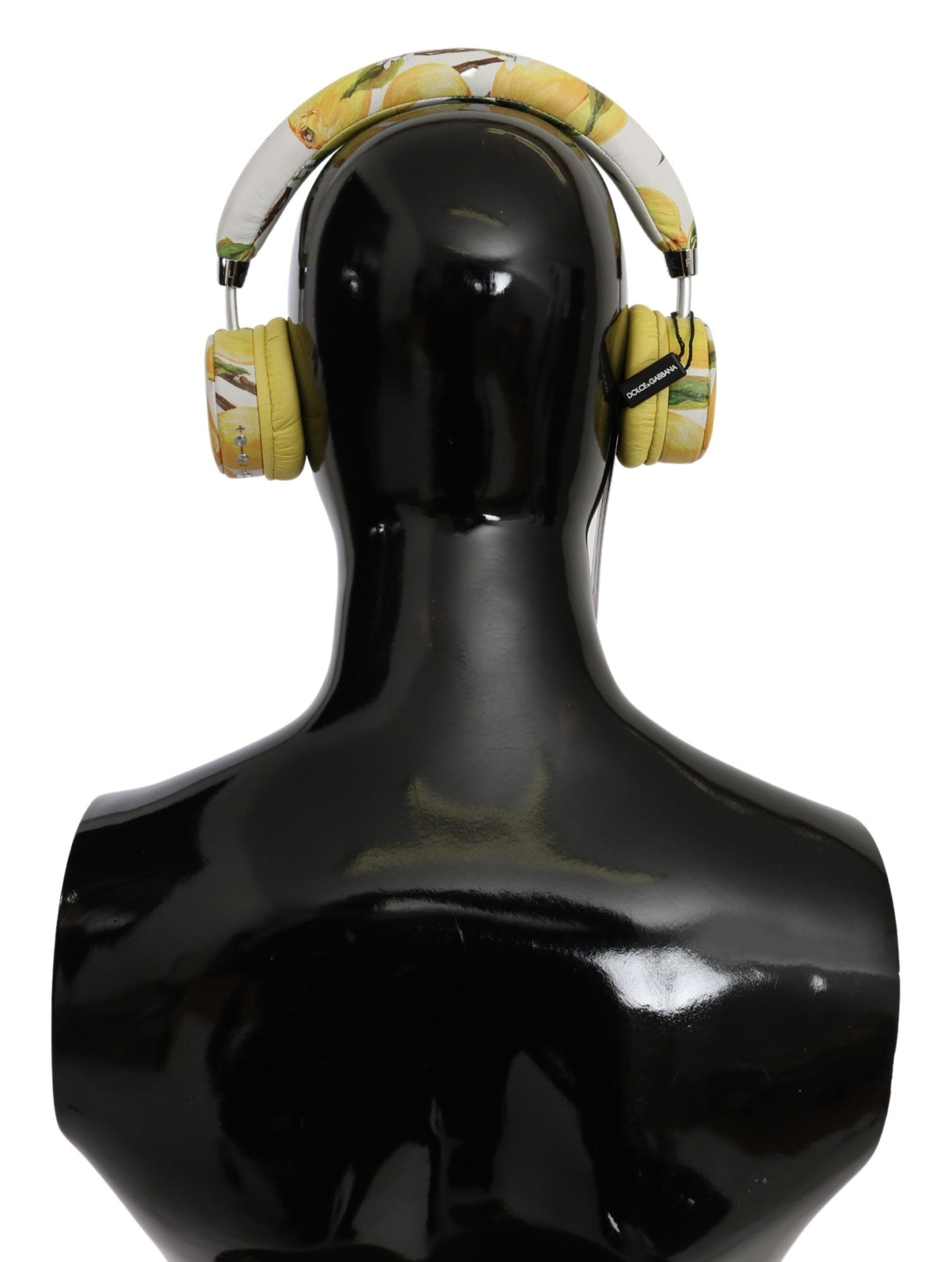 Dolce & Gabbana Weiß Gelb Zitrone Print Headset Kopfhörer