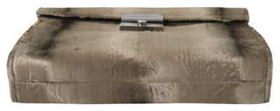 Dolce & Gabbana Beige Samt Floral Leder Männer Dokument Aktentasche