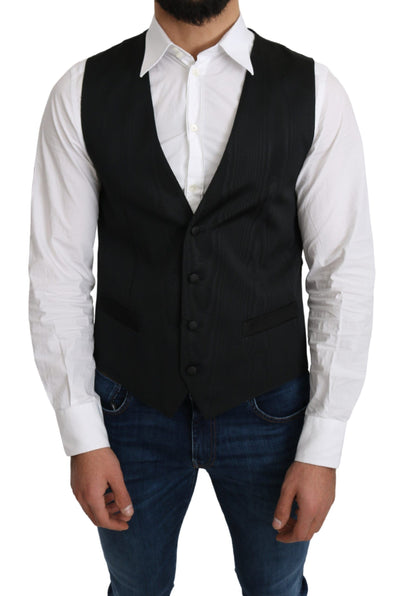 Dolce & Gabbana Grauer formeller Mantel aus 100% Seide Weste