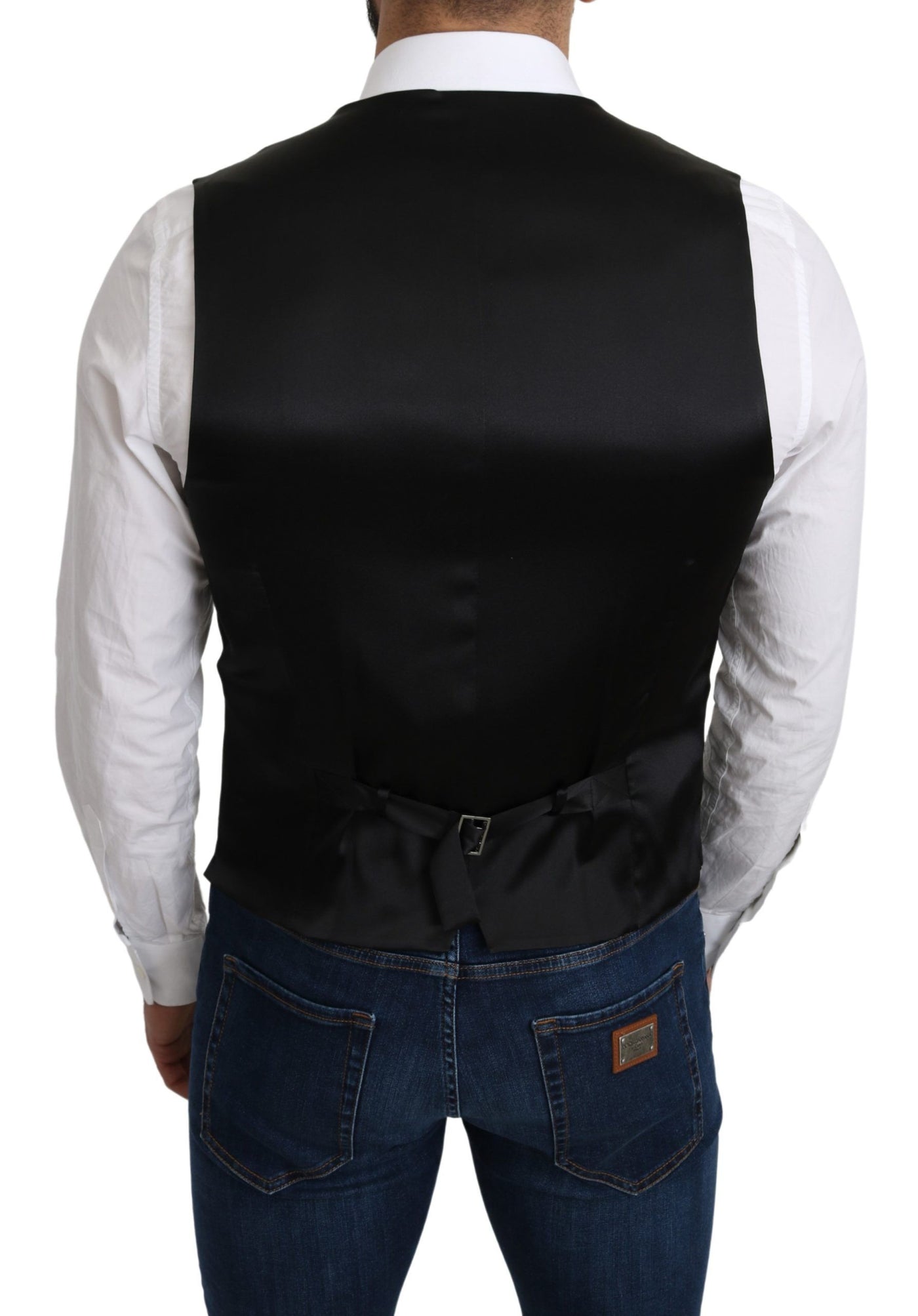 Dolce & Gabbana Grauer formeller Mantel aus 100% Seide Weste