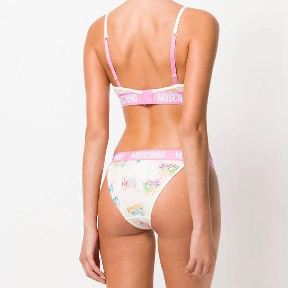 Moschino Weißes My Little Pony BH Briefs Set Zweiteiliger Bikini