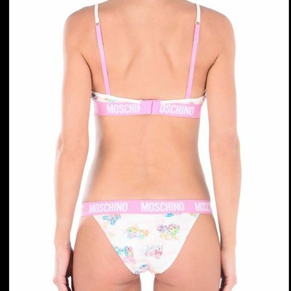 Moschino Weißes My Little Pony BH Briefs Set Zweiteiliger Bikini