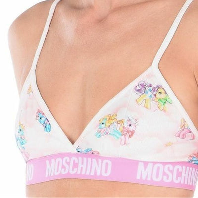 Moschino Weißes My Little Pony BH Briefs Set Zweiteiliger Bikini