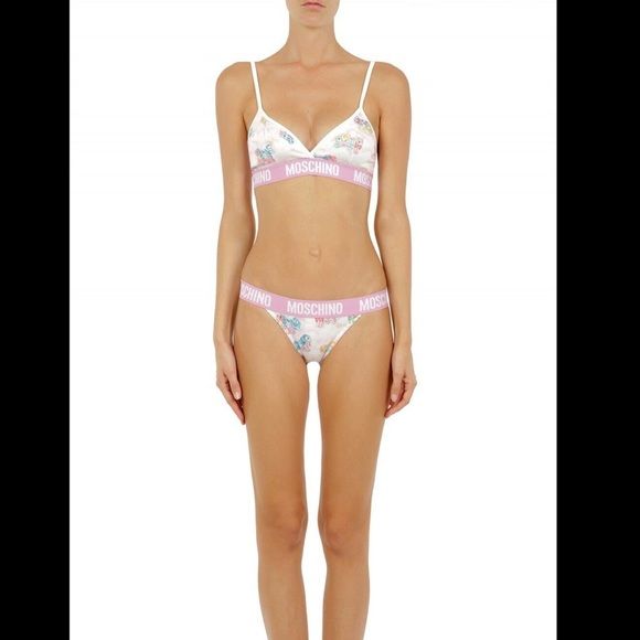 Moschino Weißes My Little Pony BH Briefs Set Zweiteiliger Bikini