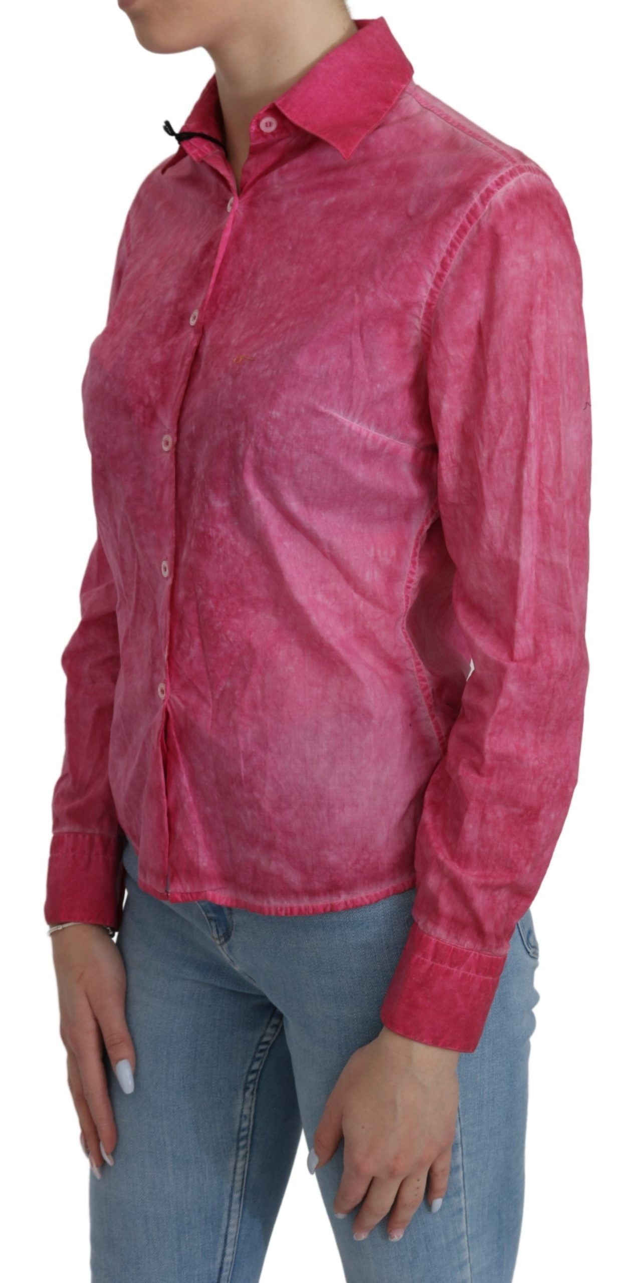 Ermanno Scervino Rosa Hemd mit langen Ärmeln und Kragen Bluse Top