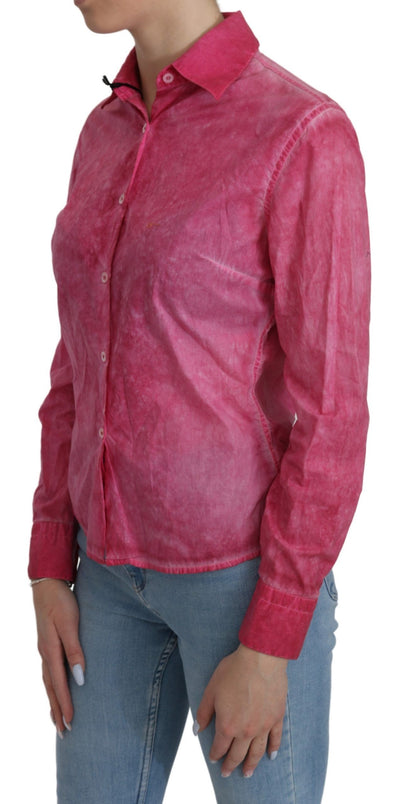 Ermanno Scervino Rosa Hemd mit langen Ärmeln und Kragen Bluse Top