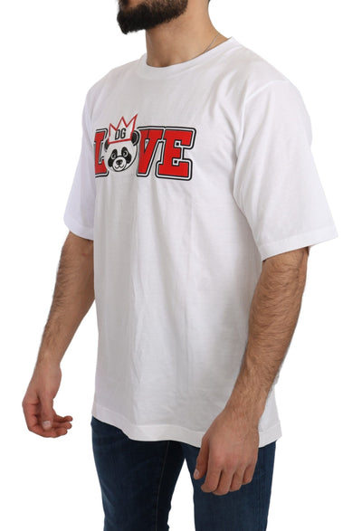 Dolce & Gabbana Weißes Love Panda Print Top T-shirt