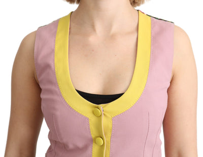 Dolce & Gabbana Rosa ärmellose Weste Weste Baumwolle Top