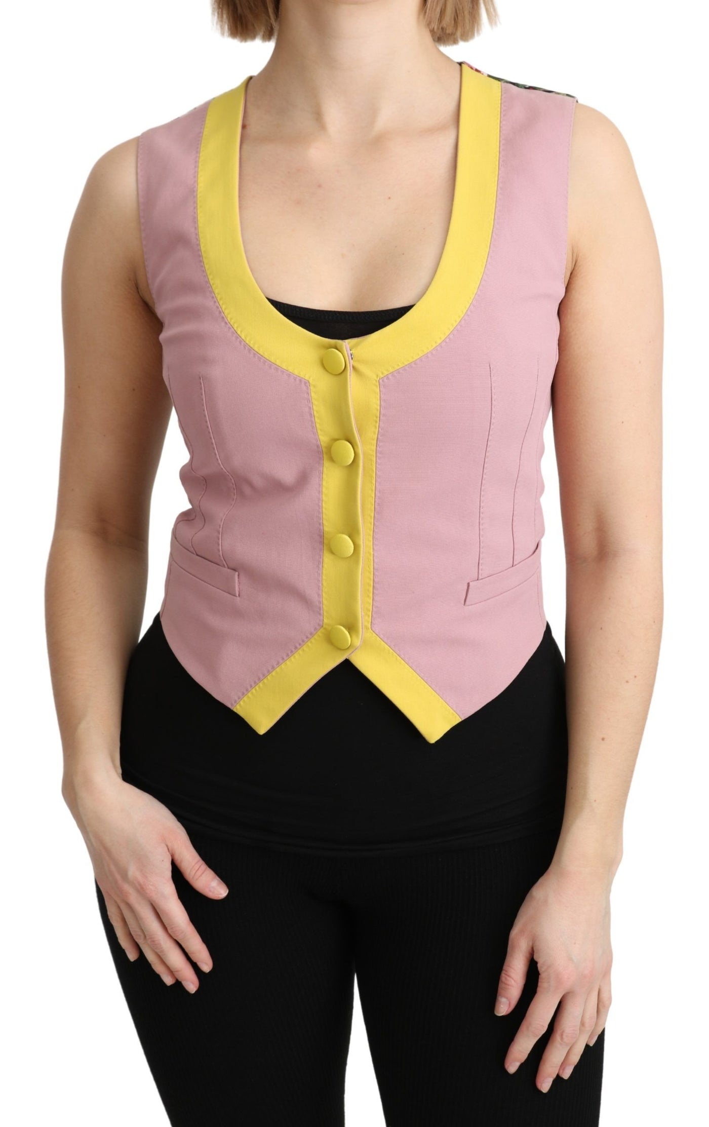 Dolce & Gabbana Rosa ärmellose Weste Weste Baumwolle Top