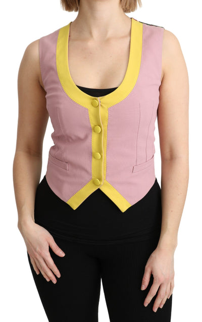 Dolce & Gabbana Rosa ärmellose Weste Weste Baumwolle Top