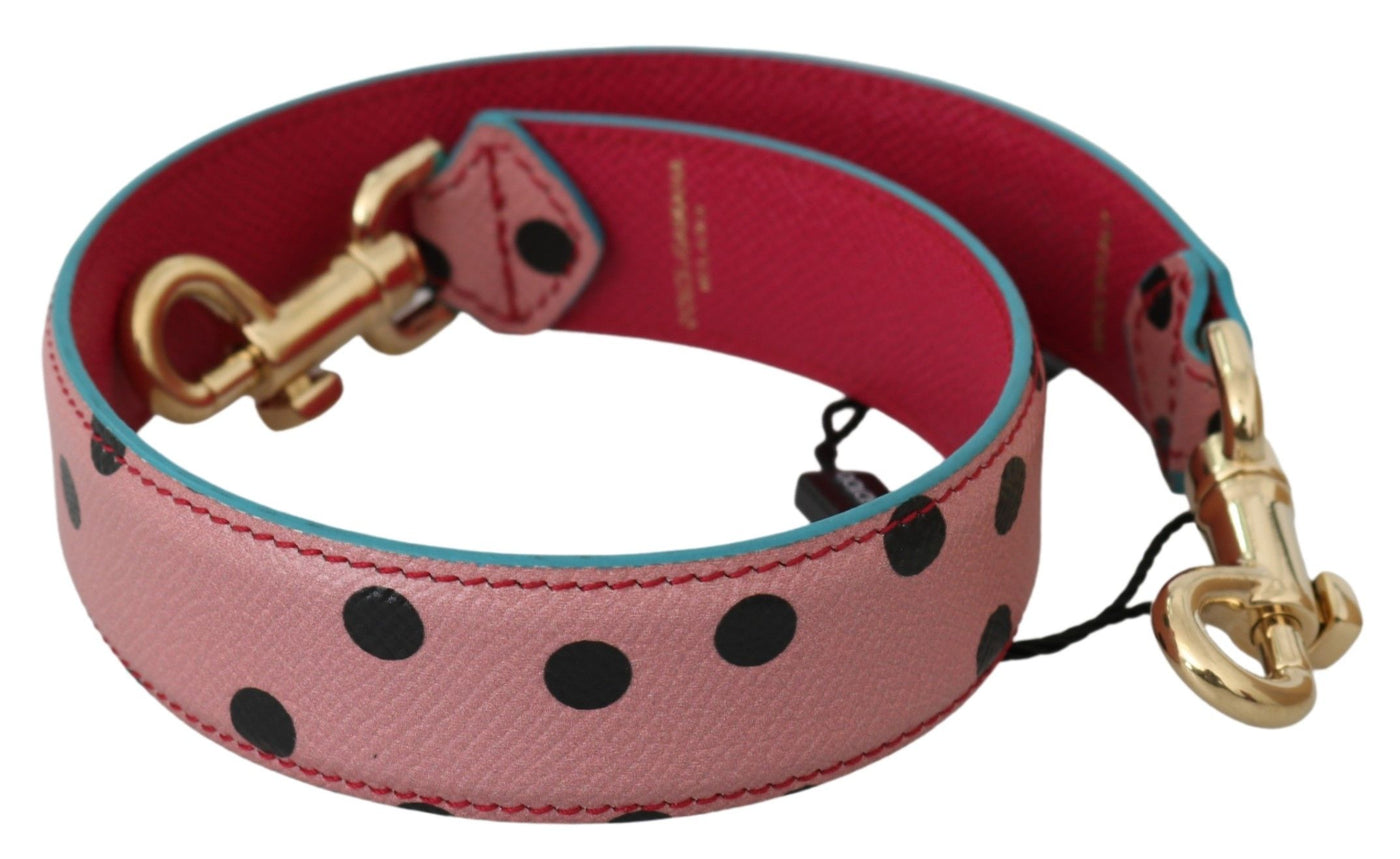 Dolce & Gabbana Rosa gepunkteter Leder-Schulterriemen