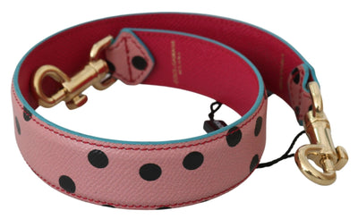 Dolce & Gabbana Rosa gepunkteter Leder-Schulterriemen