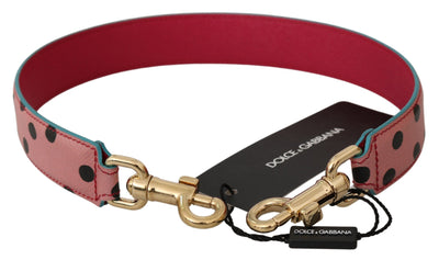 Dolce & Gabbana Rosa gepunkteter Leder-Schulterriemen