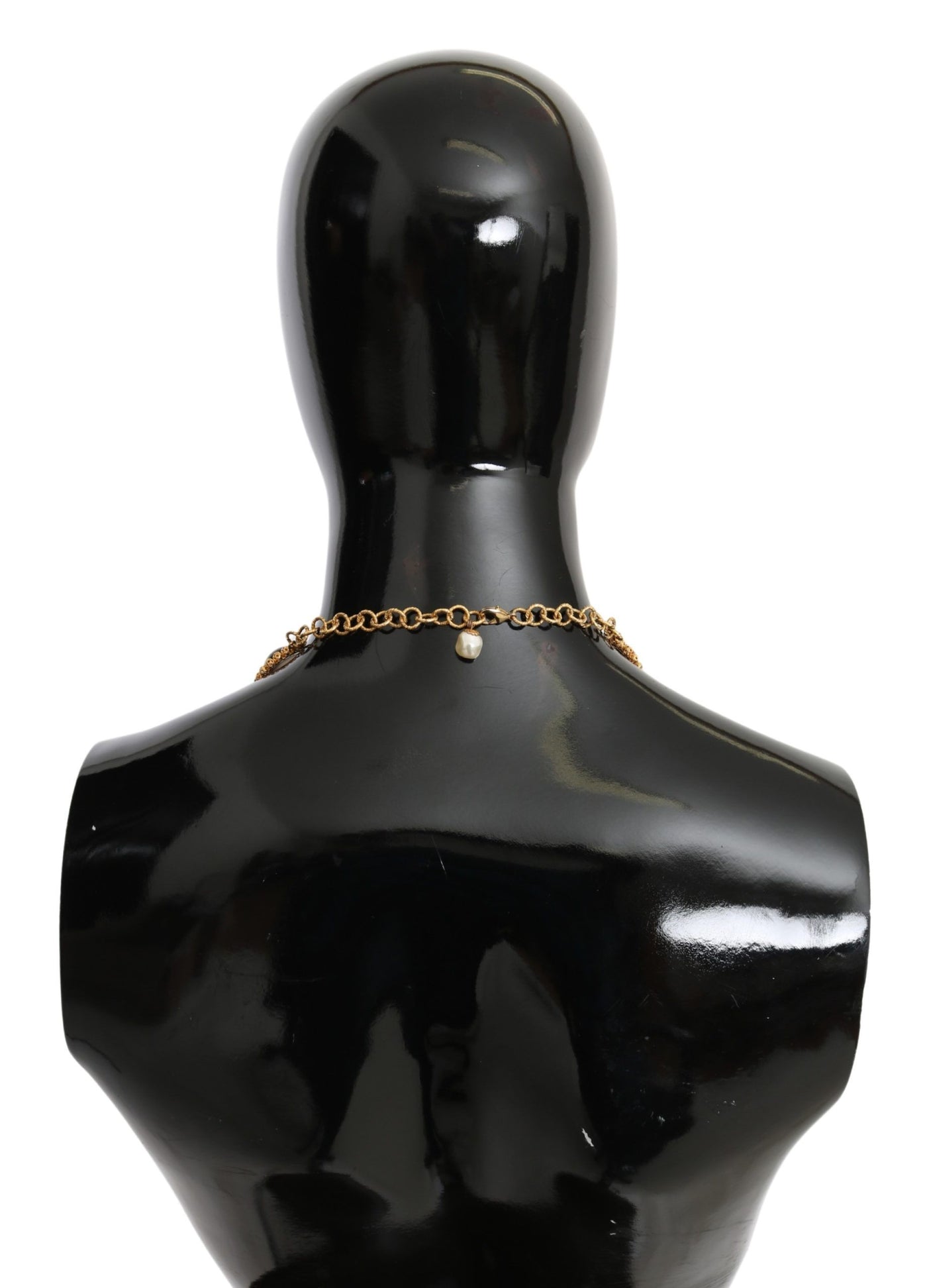 Dolce & Gabbana Rot lila Kristall florale Kette Statement Gold Messing Halskette