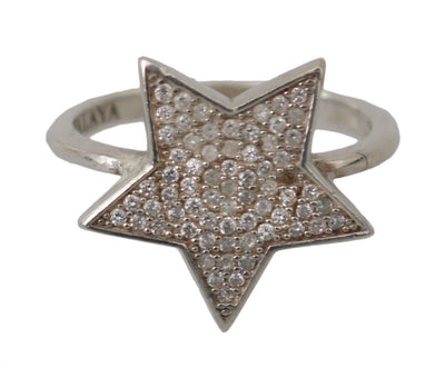 Nialaya Silber Damen klar CZ Stern 925 Ring