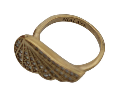 Nialaya Gold Wing Klar CZ 925 Silber Authentisch Frauen