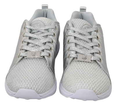 Philipp Plein Gisella Silber Polyester Turnschuhe Schuhe