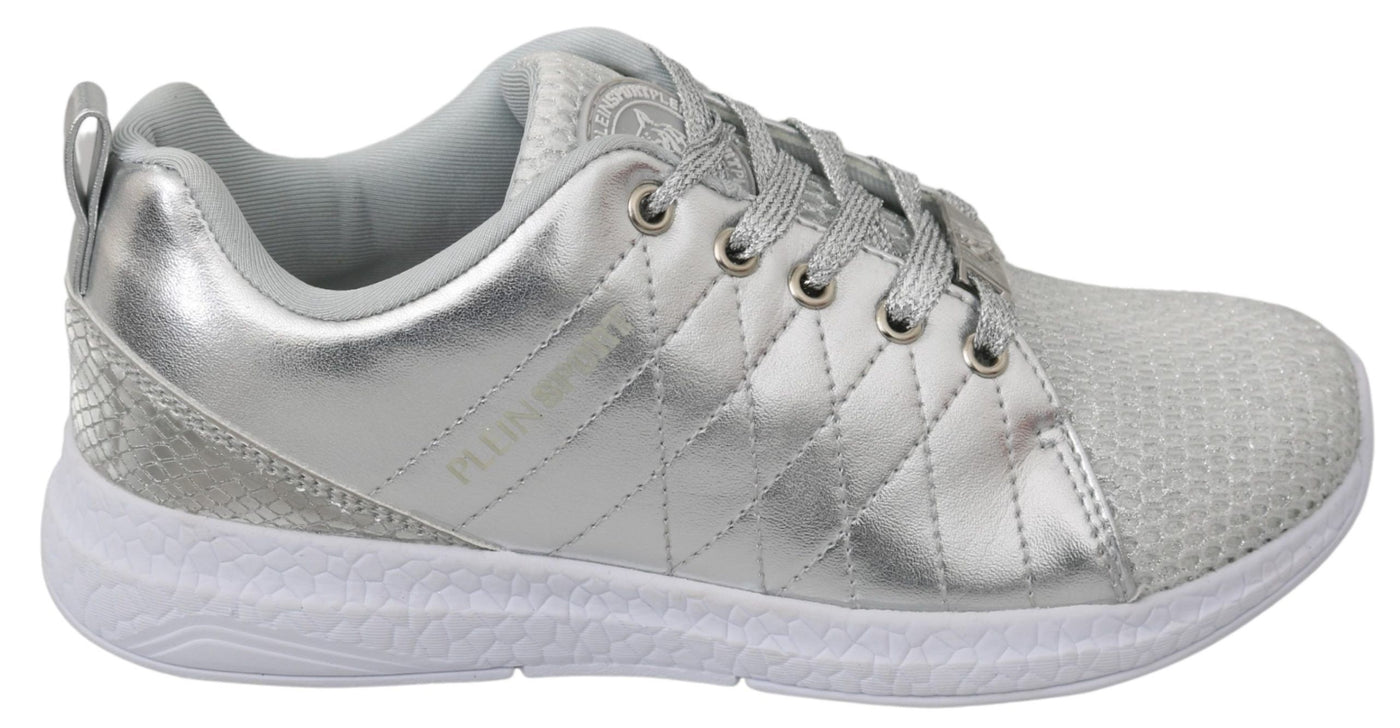 Philipp Plein Gisella Silber Polyester Turnschuhe Schuhe