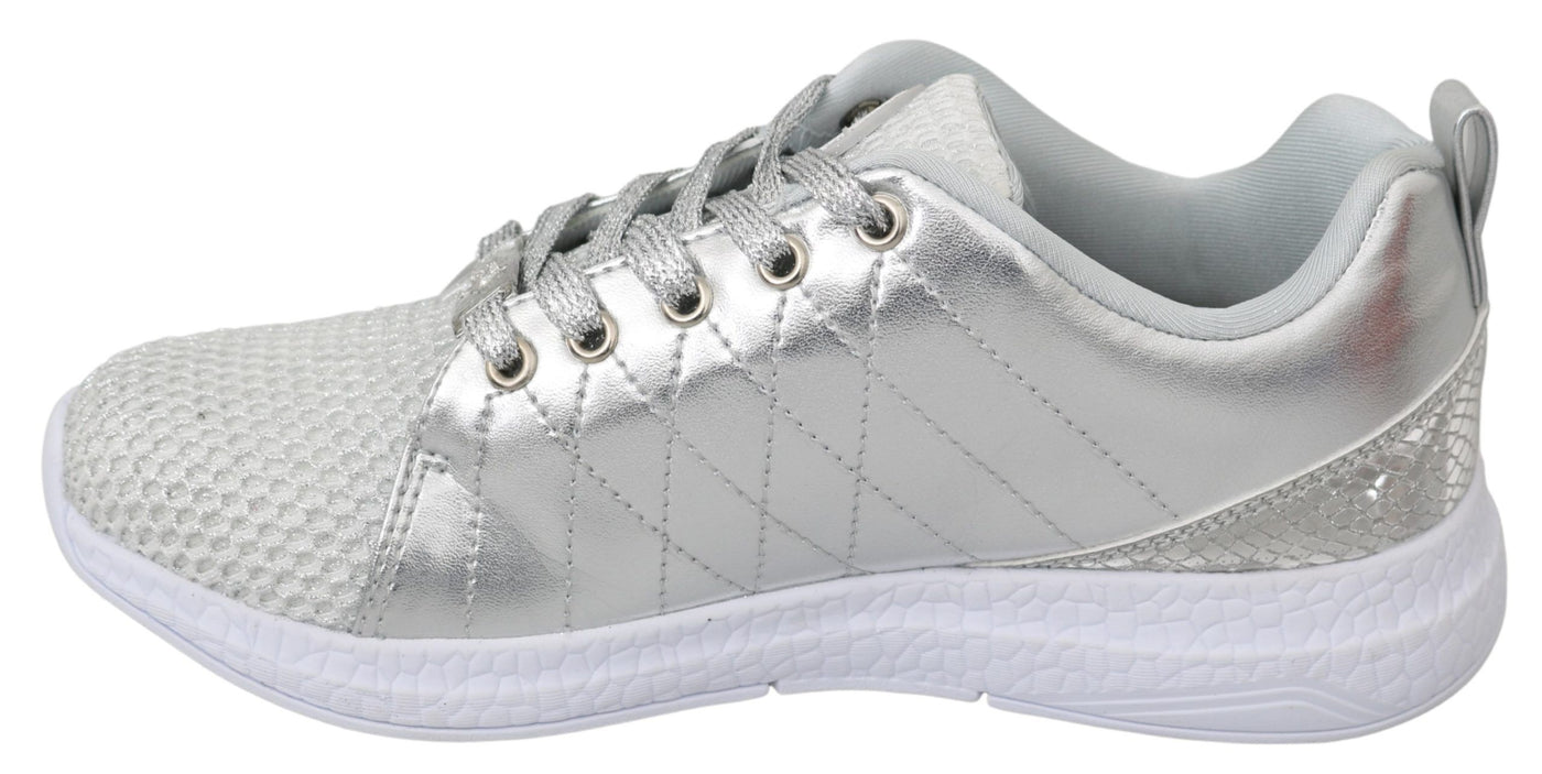 Philipp Plein Gisella Silber Polyester Turnschuhe Schuhe